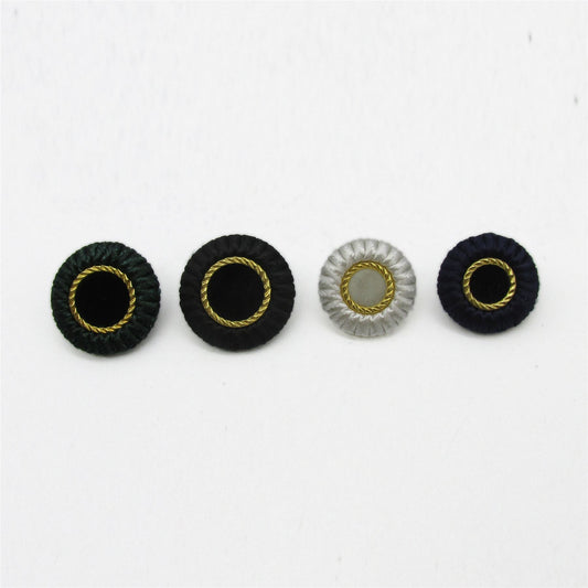 Corded Button with Gold Circle - 4364