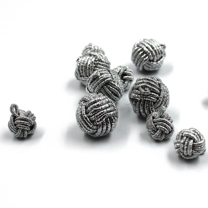 Metallic Chinese Knot Button - Silver - 4376