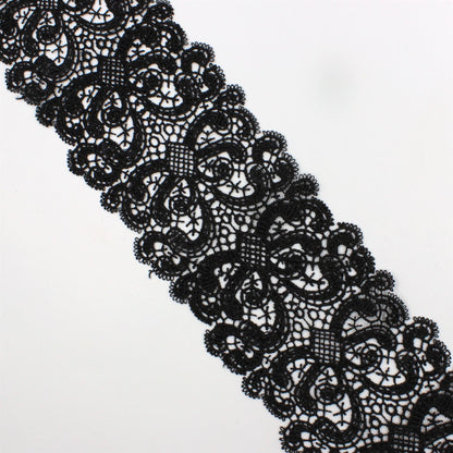 Paisley Geometric Water Lace - Black - 8.5cm - by the metre - 8259