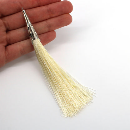 Silky Tassel with Ornate Metal Cap - 13cm - 7597
