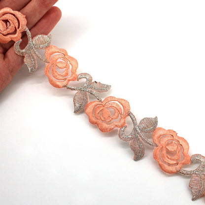 Iron-On Flower Braid - 38mm - by the metre - 9091