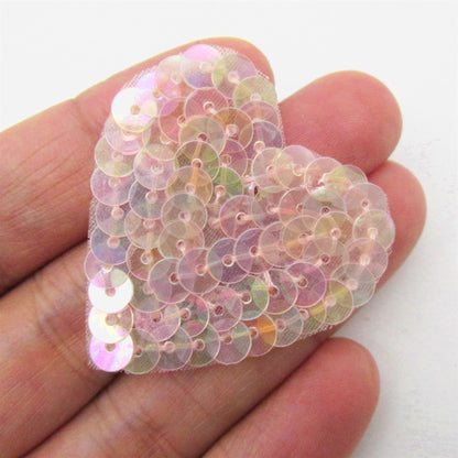 Sequin Heart Motif 40mm - 9716