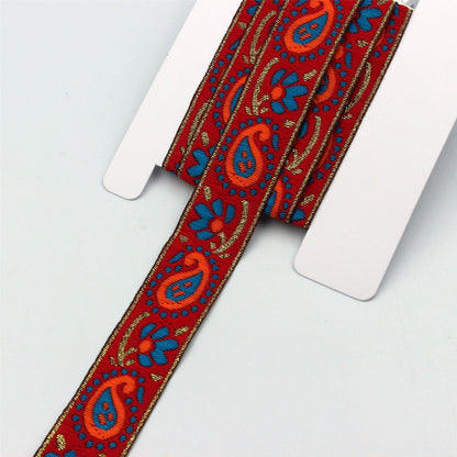 Bright Multi Coloured Paisley Braid 23mm 6551