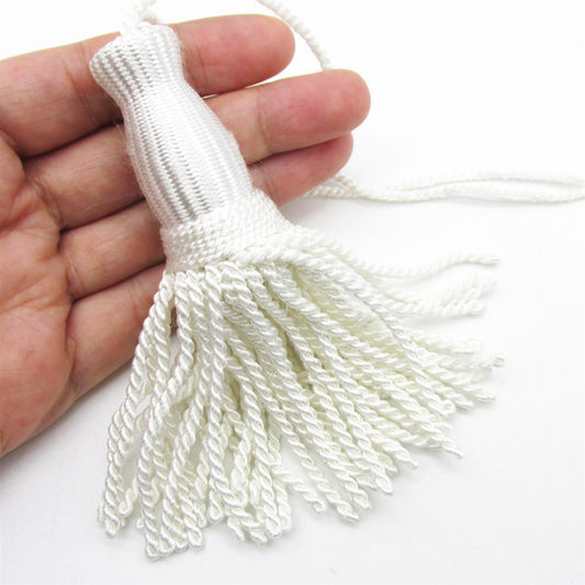 Bullion Tassel With Long White 12cm 9417