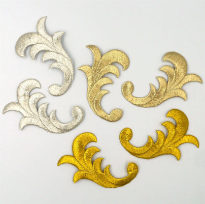 Pair Of Filigree Curved Design Iron On Motifs 8909