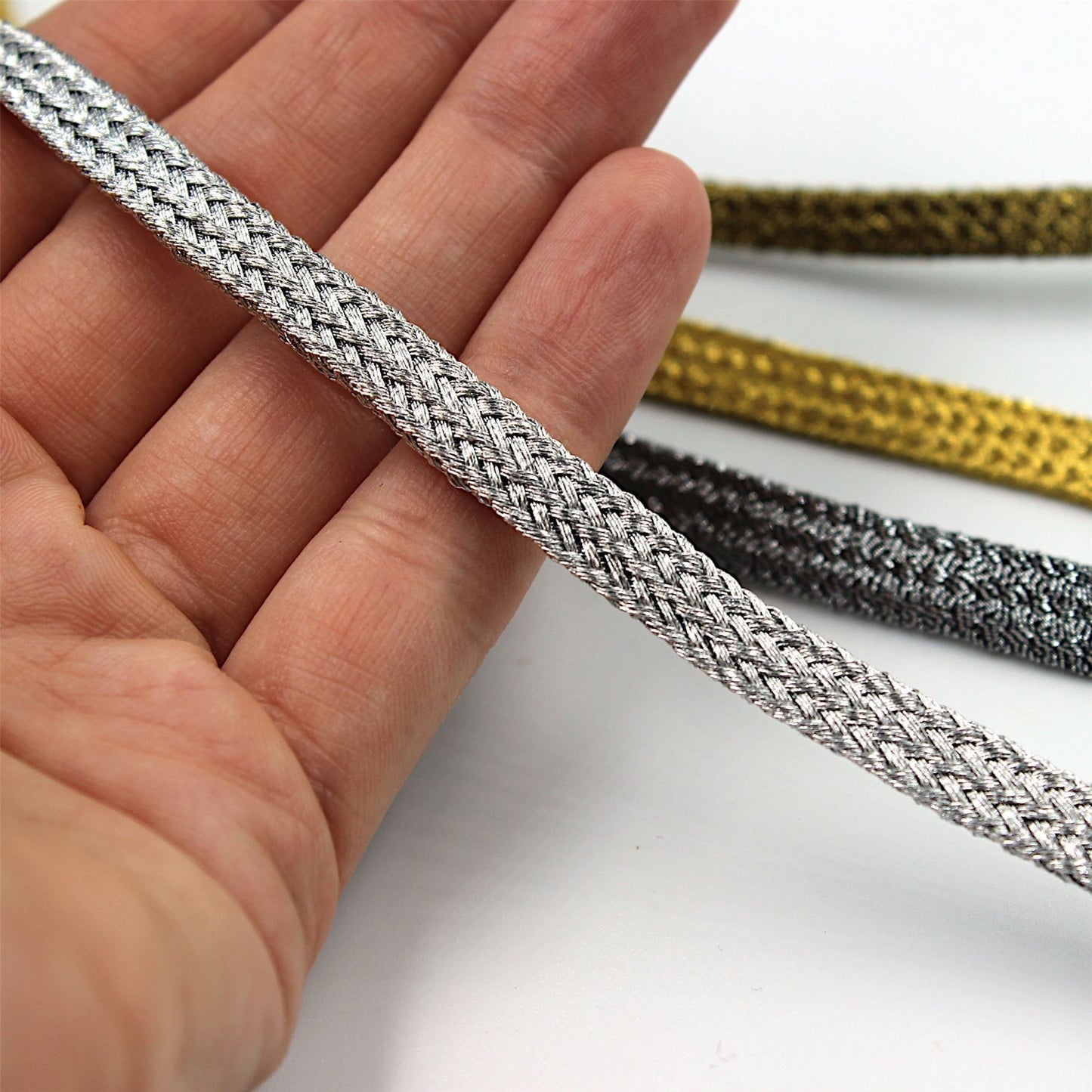 Flat Metallic Tubular Braid 7644