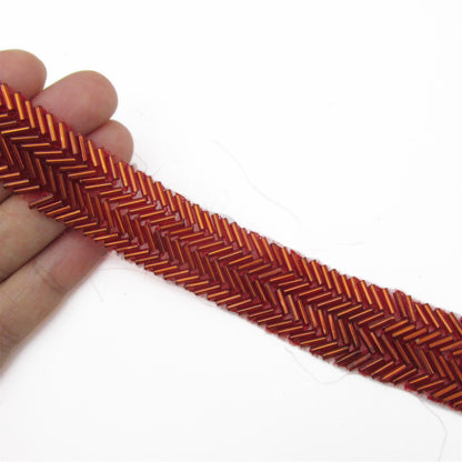 Zigzag Patterned Bugle Braid - 20mm - by the metre - 7913