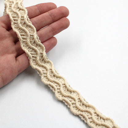 Rustic Cotton Corded Braid - Natural - 24mm - by the metre - 5583