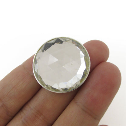 Round Clear Faceted Button - 5347