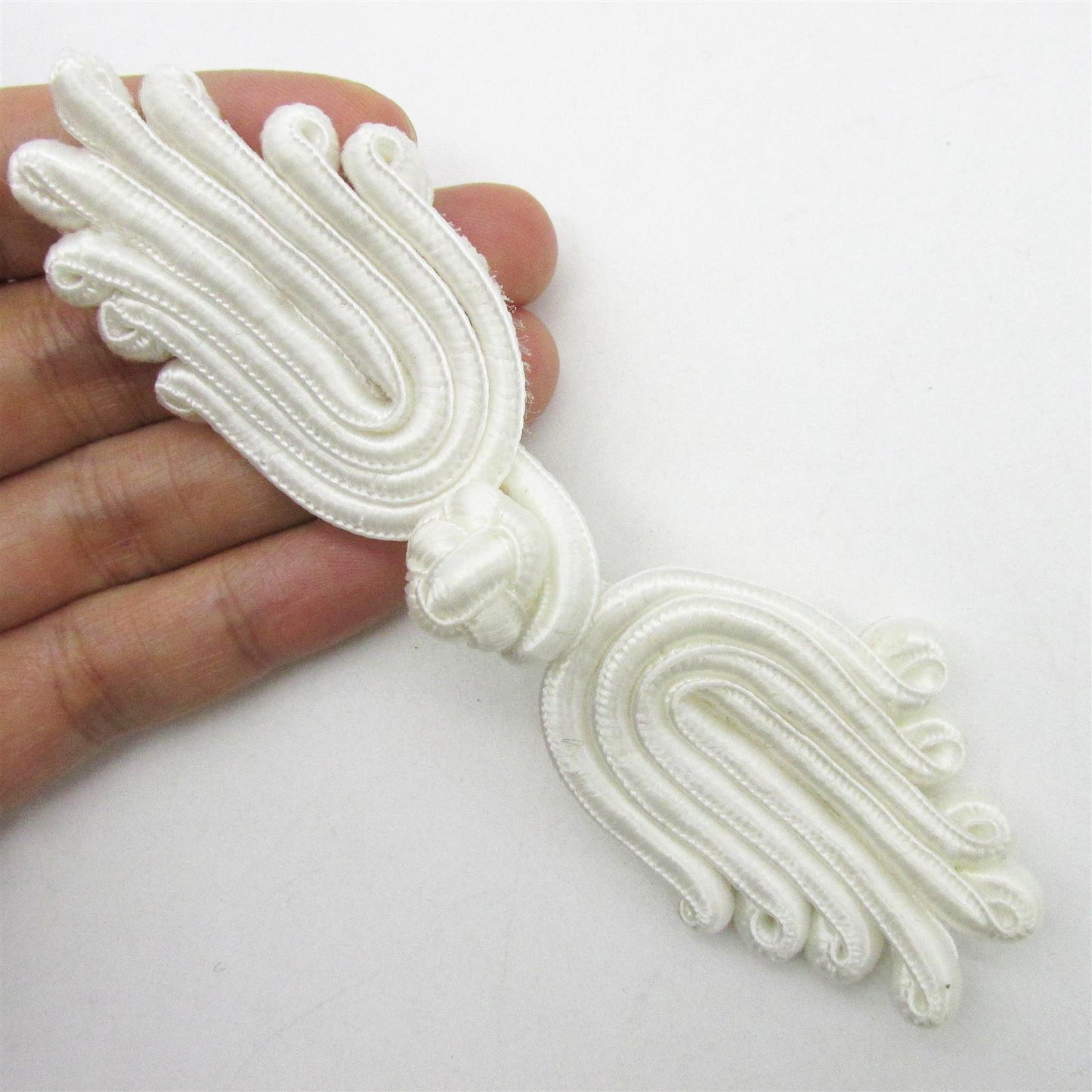 Frog Fastener with Chinese Knot Button - Ivory - 13cm - 5352