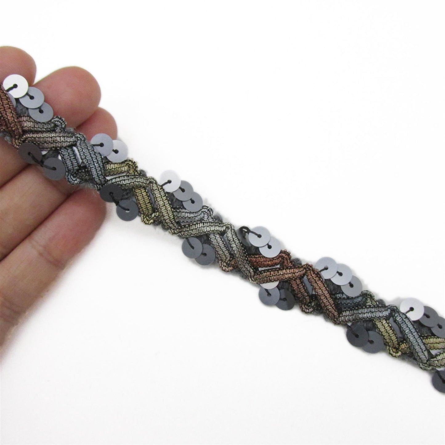 Sequin and Zigzag Ribbon Braid - 15mm - by the metre - 9238