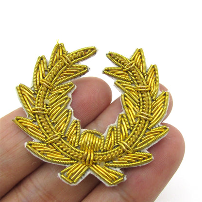 Laurel Wreath Beaded Applique - 45mm - 9370