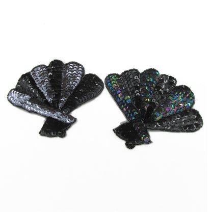 Fan Shape Sequin Motif - 12cm - 9425