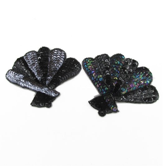 Fan Shape Sequin Motif - 12cm - 9425