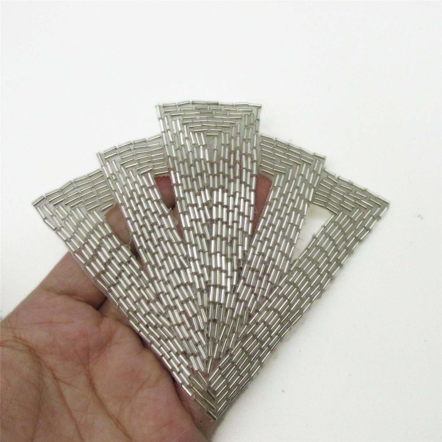 Bugle Bead Fan Shape Motif - 13cm - 9427