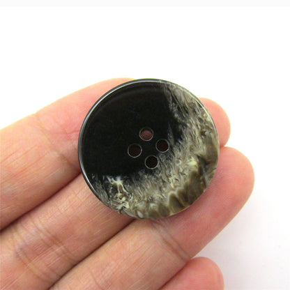 Two-Tone Textured Edge Four-Hole Buttons x 5pcs - 6112