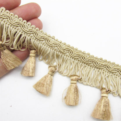 Vintage Tasselled Looped Fringe - 50mm - by the metre - 1865