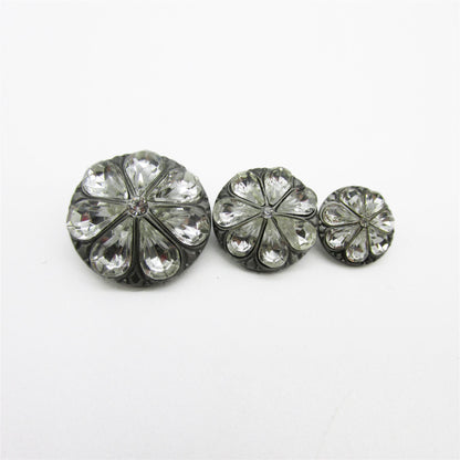 Glass Flower Button - 4369