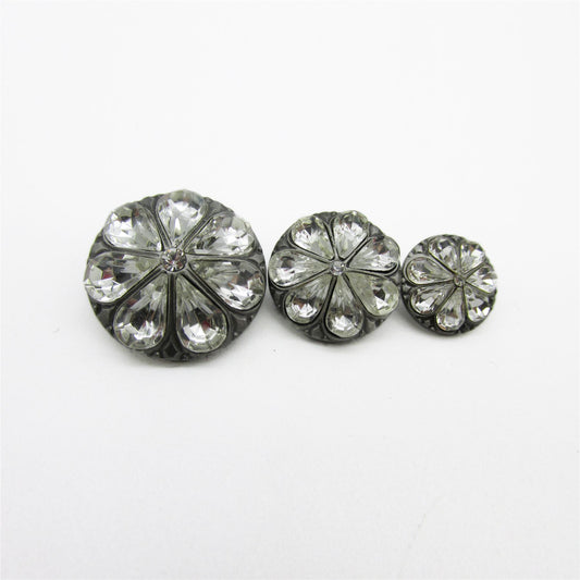 Glass Flower Button - 4369