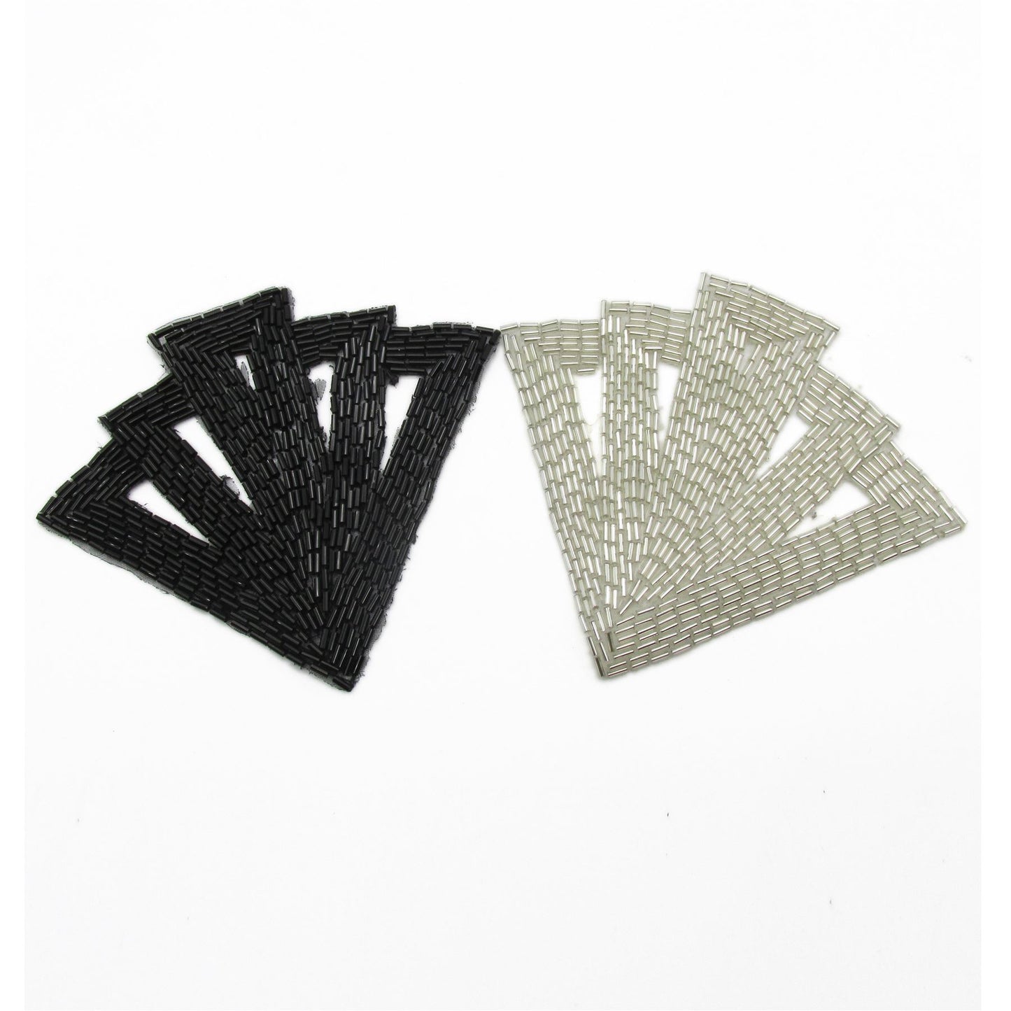 Bugle Bead Fan Shape Motif - 13cm - 9427