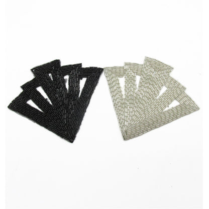 Bugle Bead Fan Shape Motif - 13cm - 9427