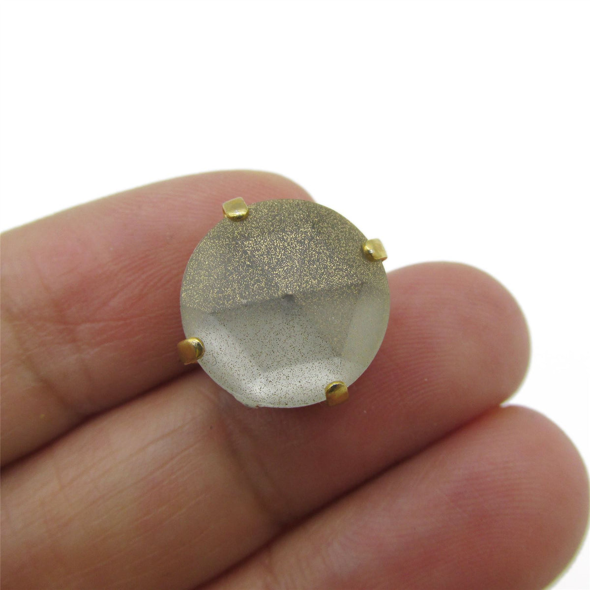 Opaque Crystal in Gold Claw Button - 5303