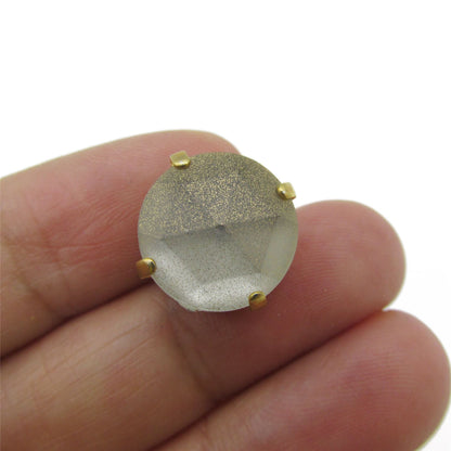Opaque Crystal in Gold Claw Button - 5303