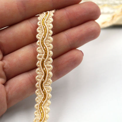 Vintage Braid with Metallic Wave - 10mm - by the metre - 1724
