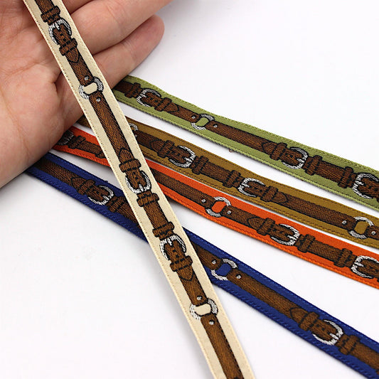 Braid with Belt and Buckle Pattern 10mm x 1m - 9632