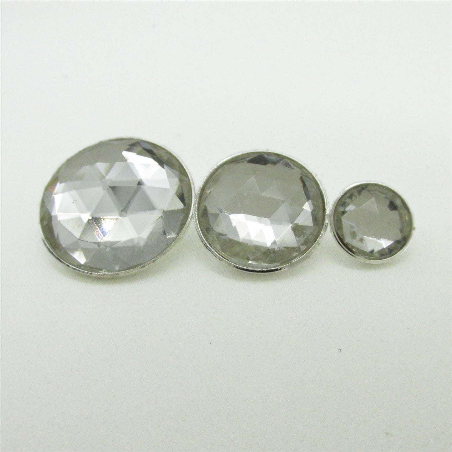 Round Clear Faceted Button - 5347