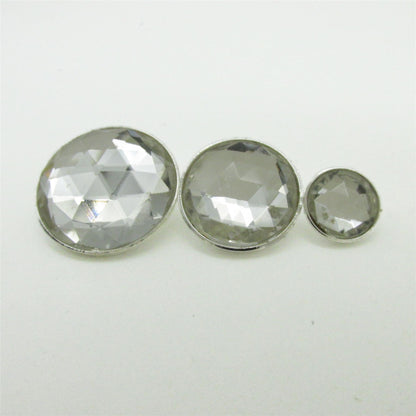 Round Clear Faceted Button - 5347