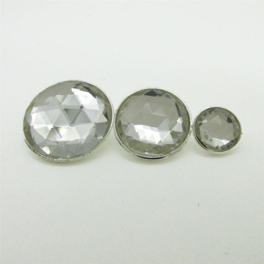 Round Clear Faceted Button - 5347
