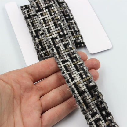 Wool-Effect Woven Braid With Crochet Edge 25mm 6122