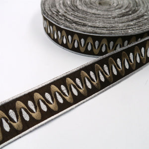 Wave Patterned Embroidered Braid 30mm 9888