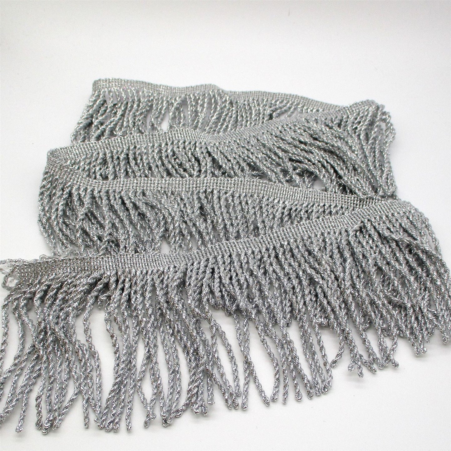Lurex Bullion Fringe - by the metre - Silver - 6051