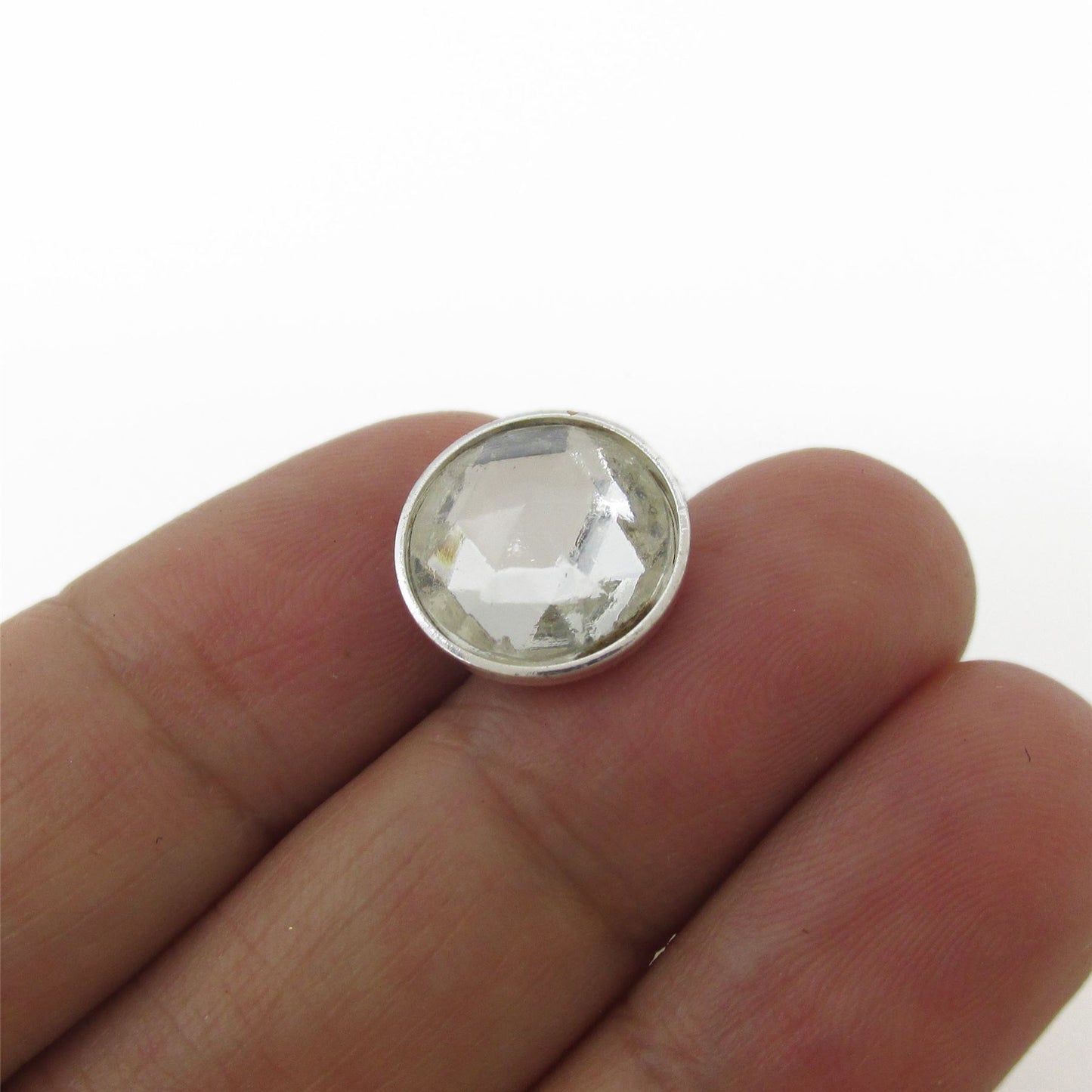 Round Clear Faceted Button - 5347