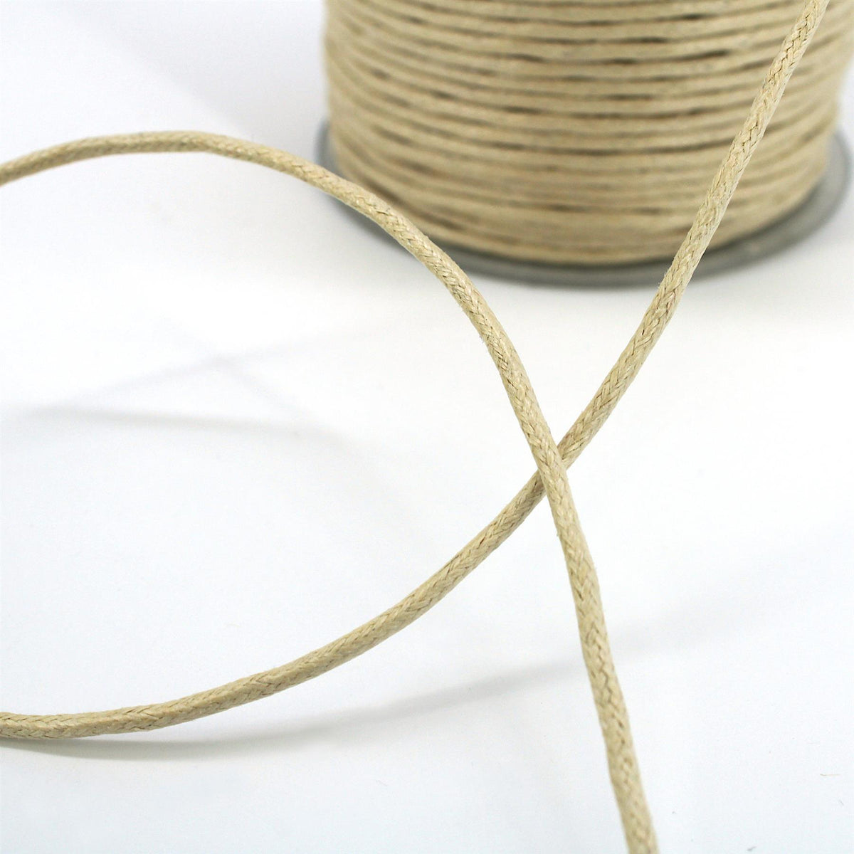 Waxed Cotton Cord - Natural - 1.5mm x 5 metres - 7646