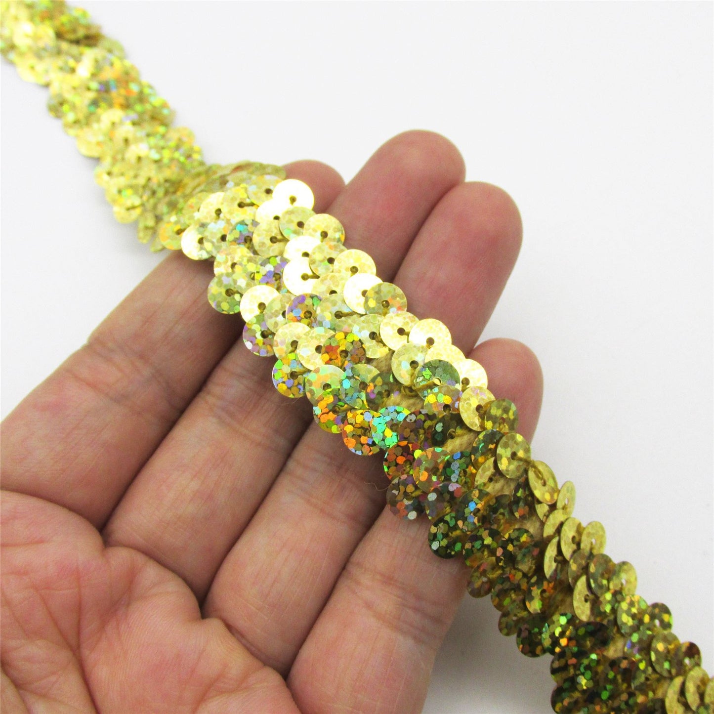 Iridescent Hologram Stretch Sequin Trim 20mm x 1m - 7997