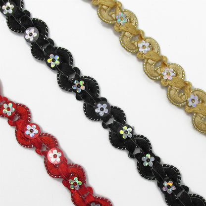 Sequin Flower Wiggle Braid 5009