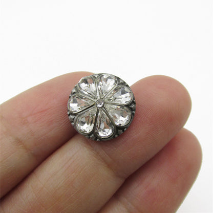 Glass Flower Button - 4369