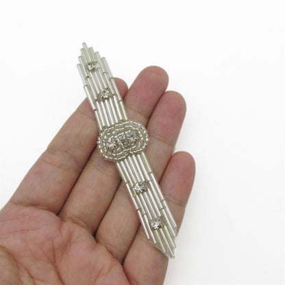 Narrow Bugle Beaded Motif - 10.5cm - 9312