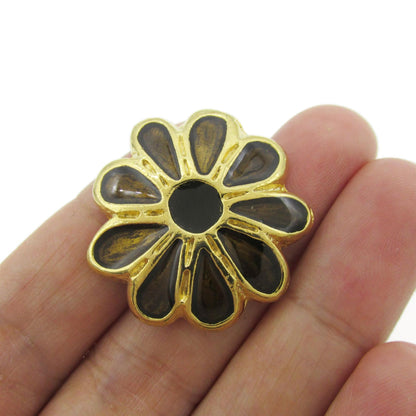 Enamel Flower Button - 4379