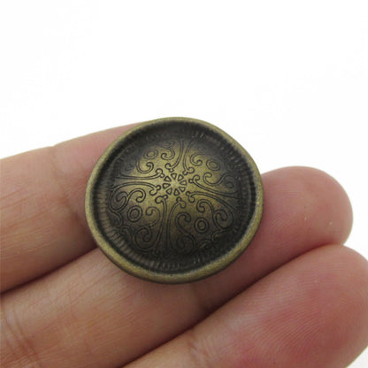 Distressed Scroll Design Metal Button 4428