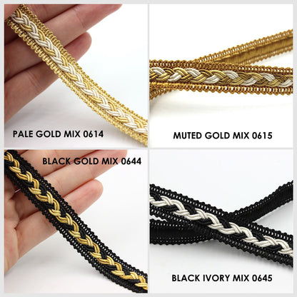 Gimp Braid with Plaited Centre - 12mm x 1m - 9844