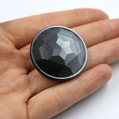 Metallic Coloured Faceted Plastic Button 4403