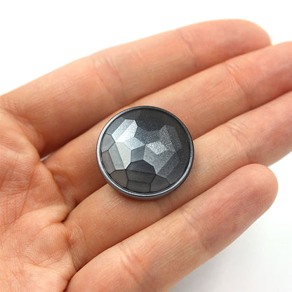 Metallic Coloured Faceted Plastic Button 4403