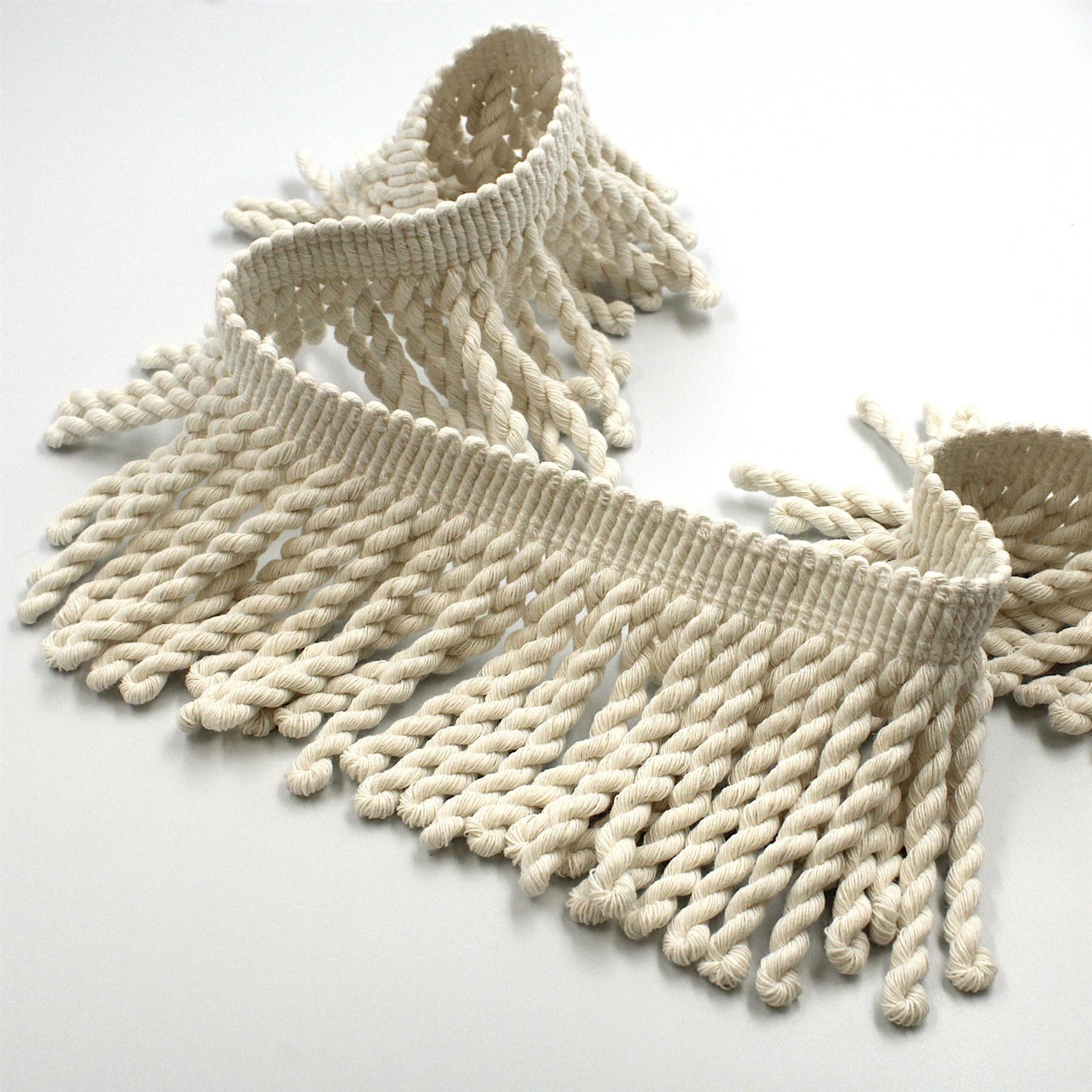 Chunky Cotton Bullion Fringe - Natural - 9cm - by the metre - 5594