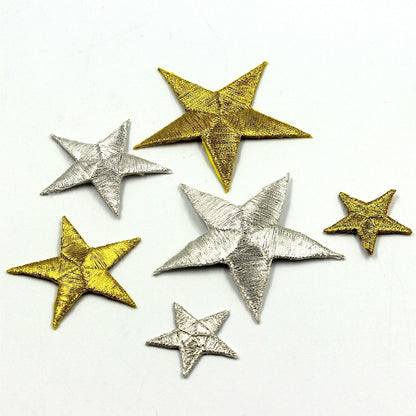 Pair Of Metallic Iron-On Star Motifs 7680