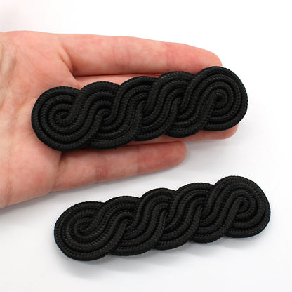Four Cord Epaulette - Black - 95mm x 2pcs - 5368