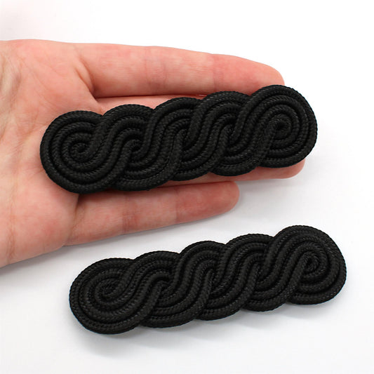 Four Cord Epaulette - Black - 95mm x 2pcs - 5368
